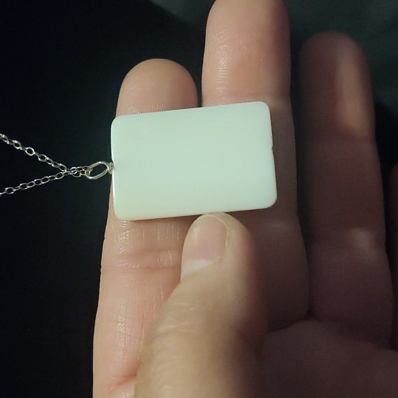 925 silver necklace 9 inch long, with a mother of pearl pendant - Picture 3 of 4